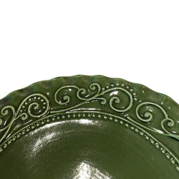Maioliche Jessica Made in Italy Christmas Dinner Plates 11" Set 4 Holiday Green - Picture 15 of 16